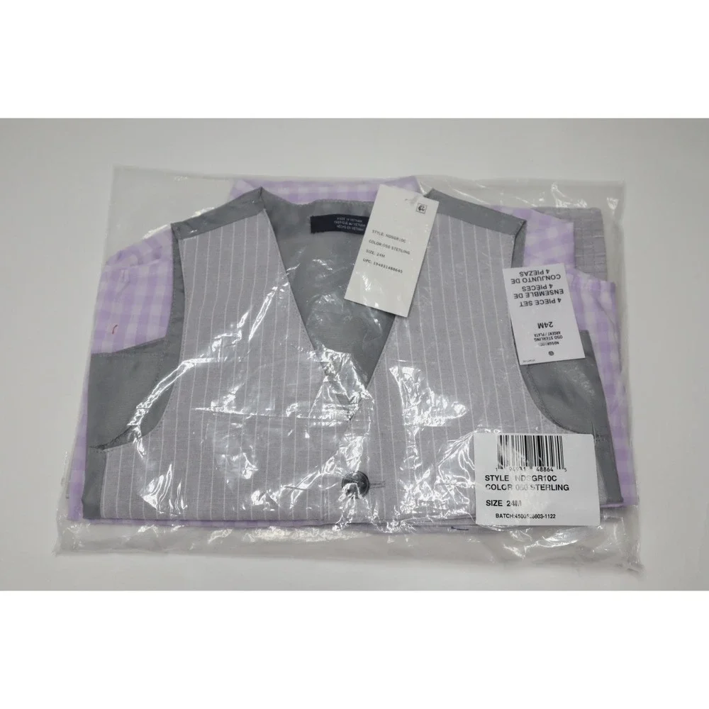 Nautica Baby Boys Pinstripe Vest Set - Gray -‎ Size 24M